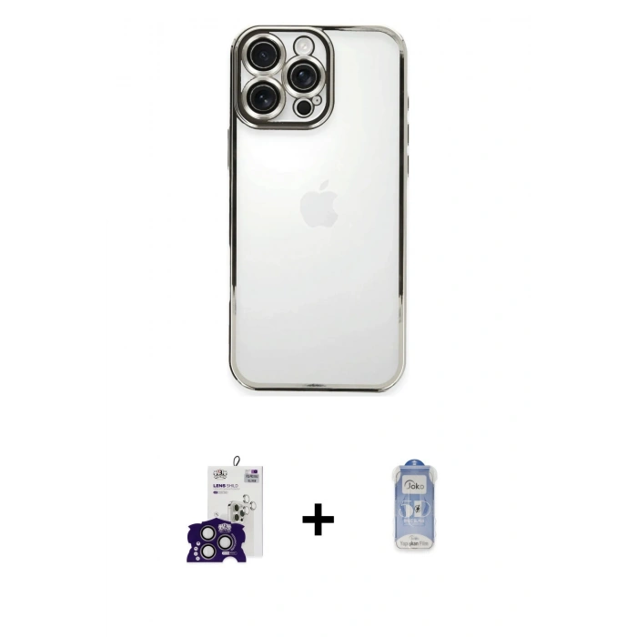 MARSİLYAN™- iPhone 16 Pro Max Kılıf Vadi Minimal - Siyah Joko Magic 5D Cam + Bilvis Titan Kamera Lens - TMGI