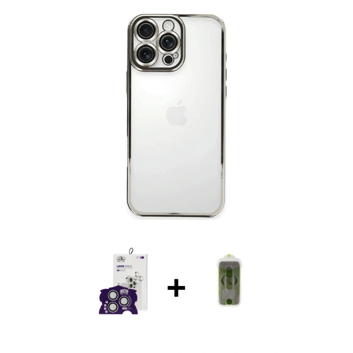 MARSİLYAN™- iPhone 16 Pro Max Kılıf Vadi Minimal - Siyah Joko Magic 5D Hayalet Cam + Bilvis Titan Kamera Lens - GS