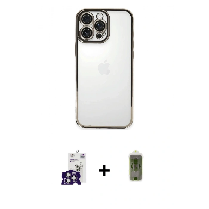 MARSİLYAN™- iPhone 16 Pro Max Kılıf Vadi Minimal - Siyah Joko Magic 5D Hayalet Cam + Bilvis Titan Kamera Lens - TMGI