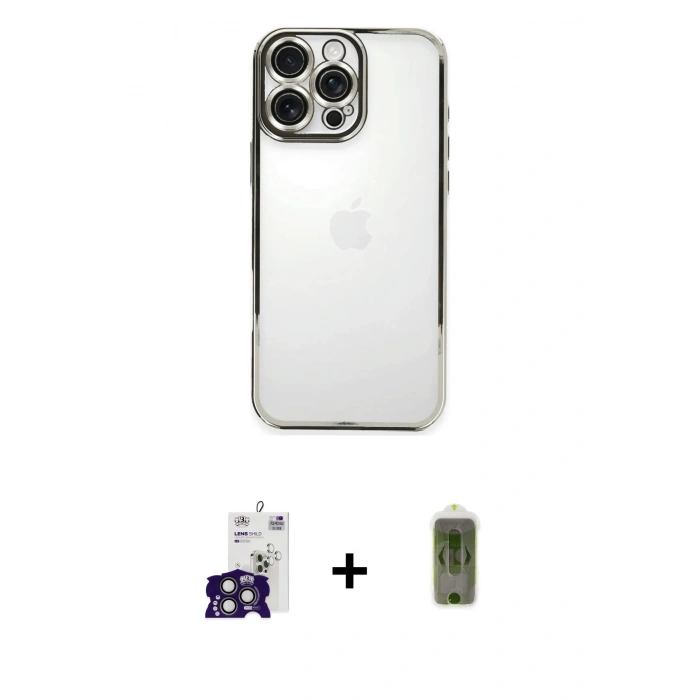 MARSİLYAN™- iPhone 16 Pro Max Kılıf Vadi Minimal - Siyah Joko Magic 5D Hayalet Cam + Bilvis Titan Kamera Lens - TMGI