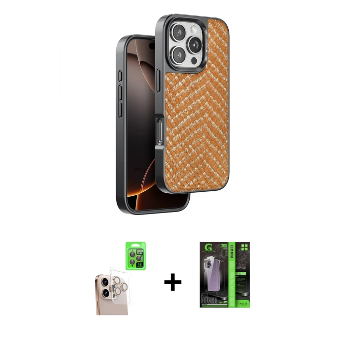 MARSİLYAN™- iPhone 16 Pro Max Kılıf Vadi Özel Seri - Şeffaf 360 Full Body Arka Koruyucu + Raze Metal Kamera Lens - NLGY