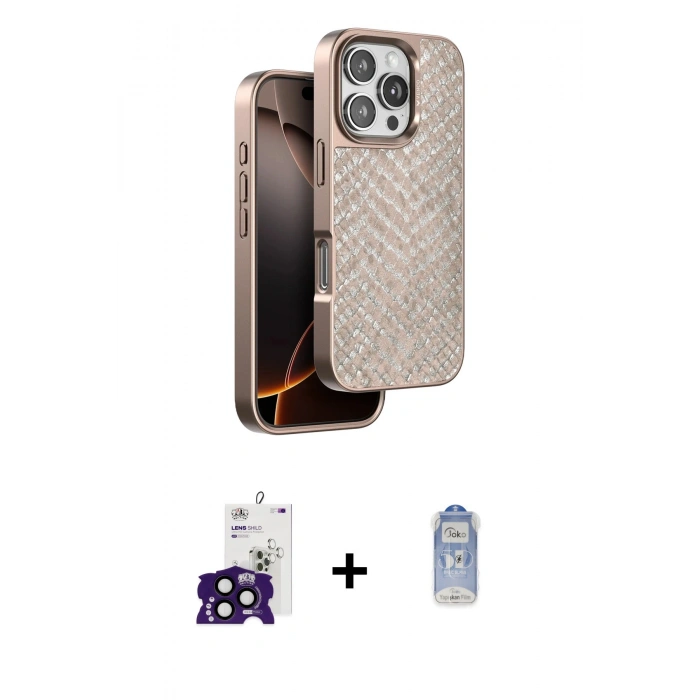 MARSİLYAN™- iPhone 16 Pro Max Kılıf Vadi Özel Seri - Siyah Joko Magic 5D Cam + Bilvis Titan Kamera Lens - SH