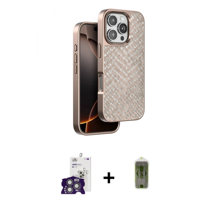 MARSİLYAN™- iPhone 16 Pro Max Kılıf Vadi Özel Seri - Siyah Joko Magic 5D Hayalet Cam + Bilvis Titan Kamera Lens - GS