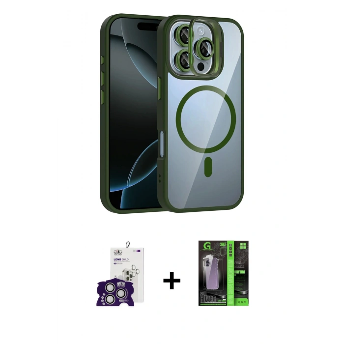 MARSİLYAN™- iPhone 16 Pro Max Kılıf Yadigar Asil Koleksiyonu - Şeffaf 360 Full Body Arka Koruyucu + Bilvis Titan Kamera Lens - GS