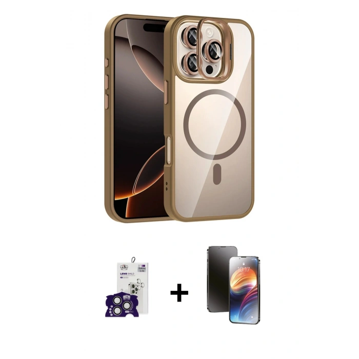 MARSİLYAN™- iPhone 16 Pro Max Kılıf Yadigar Asil Koleksiyonu - Siyah 3D Antistatik Mat Seramik Nano Ekran Koruyucu + Bilvis Titan Kamera Lens - TMGI