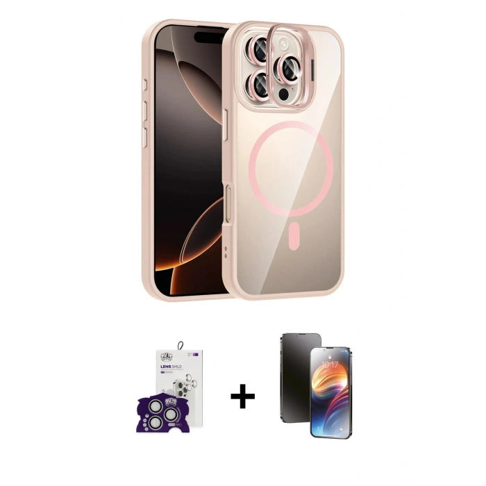 MARSİLYAN™- iPhone 16 Pro Max Kılıf Yadigar Asil Koleksiyonu - Siyah 3D Antistatik Mat Seramik Nano Ekran Koruyucu + Bilvis Titan Kamera Lens - GS