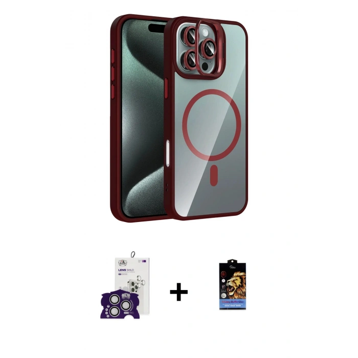 MARSİLYAN™- iPhone 16 Pro Max Kılıf Yadigar Asil Koleksiyonu - Siyah Buffer Hayalet Cam Ekran Koruyucu + Bilvis Titan Kamera Lens - GS