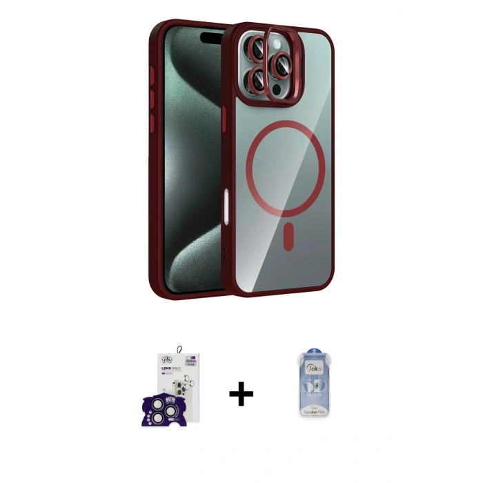 MARSİLYAN™- iPhone 16 Pro Max Kılıf Yadigar Asil Koleksiyonu - Siyah Joko Magic 5D Cam + Bilvis Titan Kamera Lens - TMGI