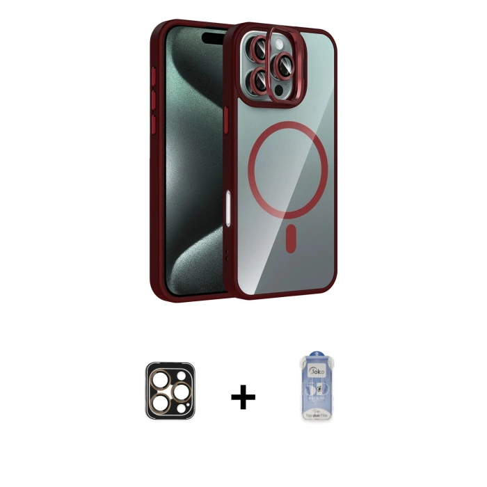MARSİLYAN™- iPhone 16 Pro Max Kılıf Yadigar Asil Koleksiyonu - Siyah Joko Magic 5D Cam + PVD Metal Kamera Lens - GD