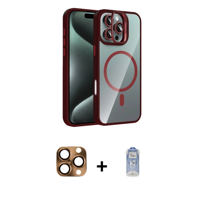 MARSİLYAN™- iPhone 16 Pro Max Kılıf Yadigar Asil Koleksiyonu - Siyah Joko Magic 5D Cam + Pers Alüminyum Kamera Lens - CLTM