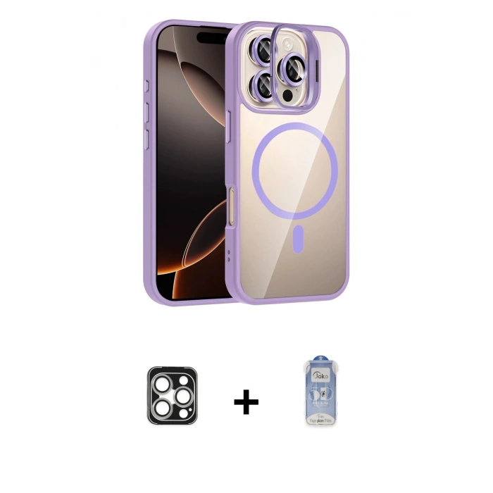 MARSİLYAN™- iPhone 16 Pro Max Kılıf Yadigar Asil Koleksiyonu - Siyah Joko Magic 5D Cam + PVD Metal Kamera Lens - GS