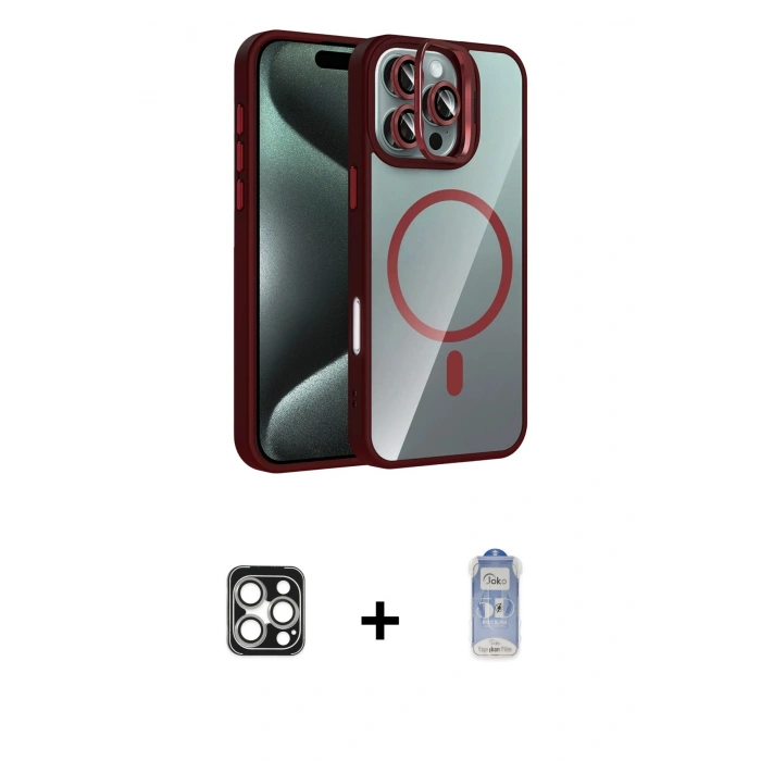 MARSİLYAN™- iPhone 16 Pro Max Kılıf Yadigar Asil Koleksiyonu - Siyah Joko Magic 5D Cam + PVD Metal Kamera Lens - GS