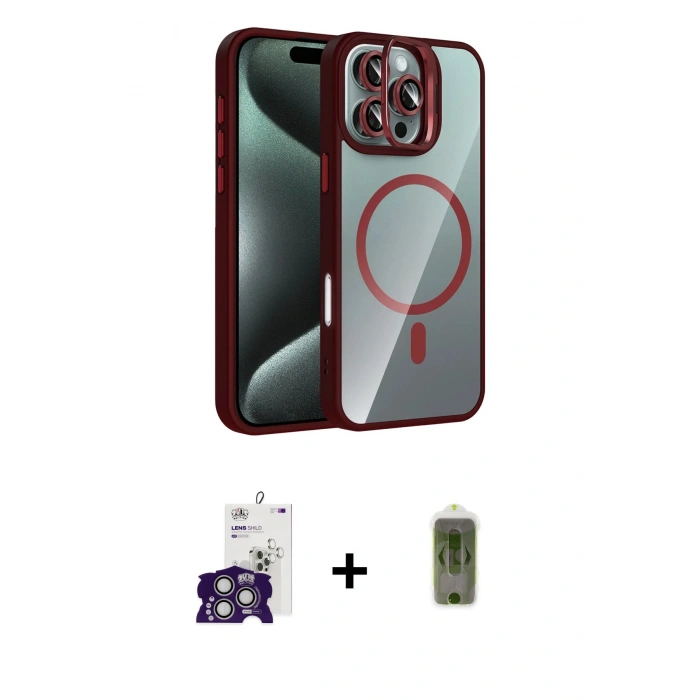 MARSİLYAN™- iPhone 16 Pro Max Kılıf Yadigar Asil Koleksiyonu - Siyah Joko Magic 5D Hayalet Cam + Gümüş Bilvis Titan Kamera Lens