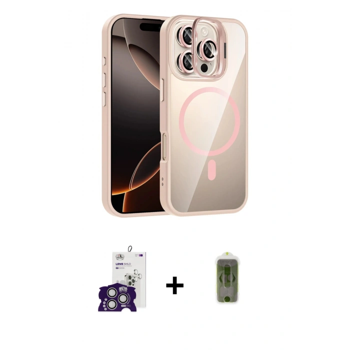 MARSİLYAN™- iPhone 16 Pro Max Kılıf Yadigar Asil Koleksiyonu - Siyah Joko Magic 5D Hayalet Cam + Gümüş Bilvis Titan Kamera Lens