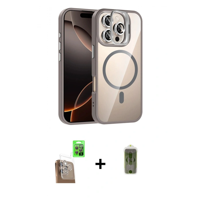 MARSİLYAN™- iPhone 16 Pro Max Kılıf Yadigar Asil Koleksiyonu - Siyah Joko Magic 5D Hayalet Cam + Raze Metal Kamera Lens - CLTM