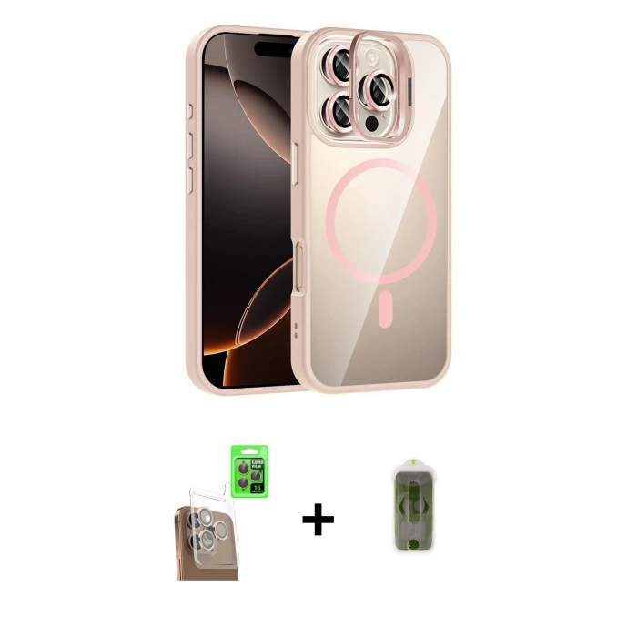 MARSİLYAN™- iPhone 16 Pro Max Kılıf Yadigar Asil Koleksiyonu - Siyah Joko Magic 5D Hayalet Cam + Raze Metal Kamera Lens - CLTM