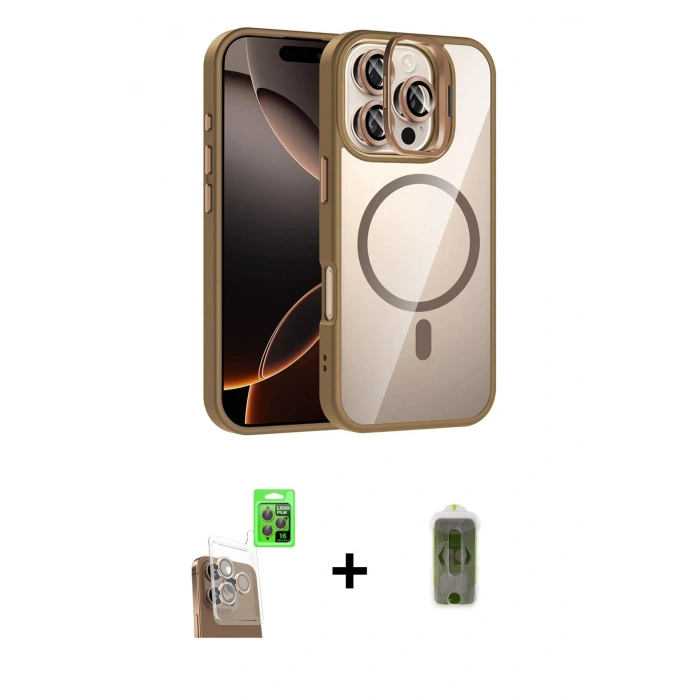 MARSİLYAN™- iPhone 16 Pro Max Kılıf Yadigar Asil Koleksiyonu - Siyah Joko Magic 5D Hayalet Cam + Raze Metal Kamera Lens - CLTM