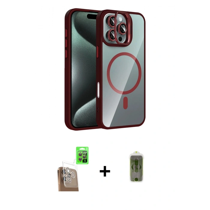 MARSİLYAN™- iPhone 16 Pro Max Kılıf Yadigar Asil Koleksiyonu - Siyah Joko Magic 5D Hayalet Cam + Raze Metal Kamera Lens - CLTM