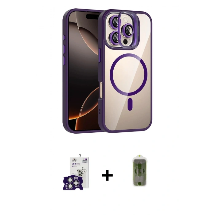 MARSİLYAN™- iPhone 16 Pro Max Kılıf Yadigar Asil Koleksiyonu - Siyah Joko Magic 5D Hayalet Cam + Bilvis Titan Kamera Lens - TMGI