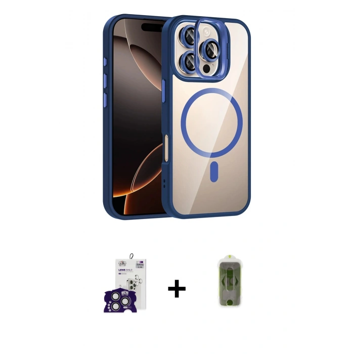 MARSİLYAN™- iPhone 16 Pro Max Kılıf Yadigar Asil Koleksiyonu - Siyah Joko Magic 5D Hayalet Cam + Bilvis Titan Kamera Lens - TMGI