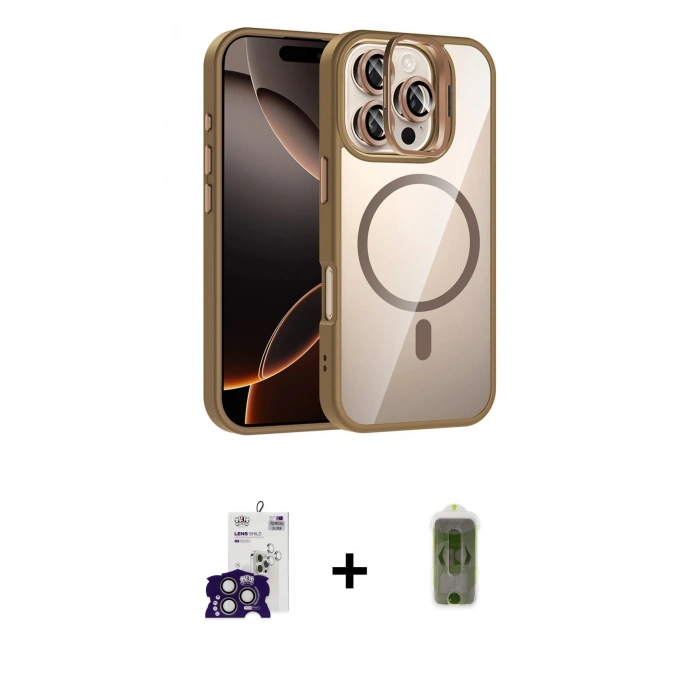 MARSİLYAN™- iPhone 16 Pro Max Kılıf Yadigar Asil Koleksiyonu - Siyah Joko Magic 5D Hayalet Cam + Bilvis Titan Kamera Lens - TMGI