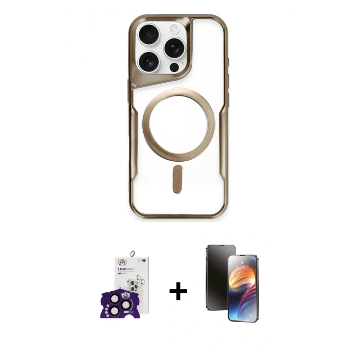 MARSİLYAN™- iPhone 16 Pro Max Kılıf Yadigar Klasik Özel Seri - Siyah 3D Antistatik Mat Seramik Nano Ekran Koruyucu + Bilvis Titan Kamera Lens - SH