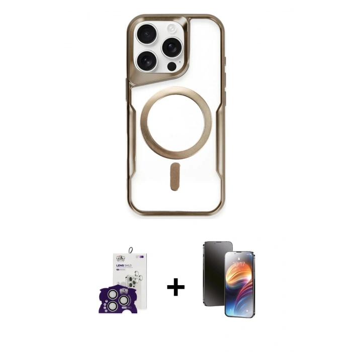 MARSİLYAN™- iPhone 16 Pro Max Kılıf Yadigar Klasik Özel Seri - Siyah 3D Antistatik Mat Seramik Nano Ekran Koruyucu + Bilvis Titan Kamera Lens - GS