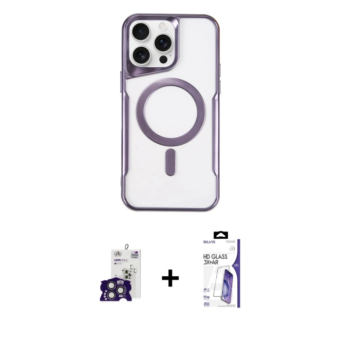 MARSİLYAN™- iPhone 16 Pro Max Kılıf Yadigar Klasik Özel Seri - Siyah Bilvis 3X AR HD Cam Ekran Koruyucu + Bilvis Titan Kamera Lens - TMGI