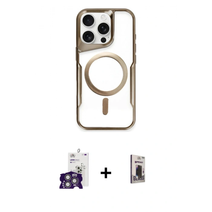 MARSİLYAN™- iPhone 16 Pro Max Kılıf Yadigar Klasik Özel Seri - Siyah Bilvis Hayalet Cam Ekran Koruyucu + Bilvis Titan Kamera Lens - GS