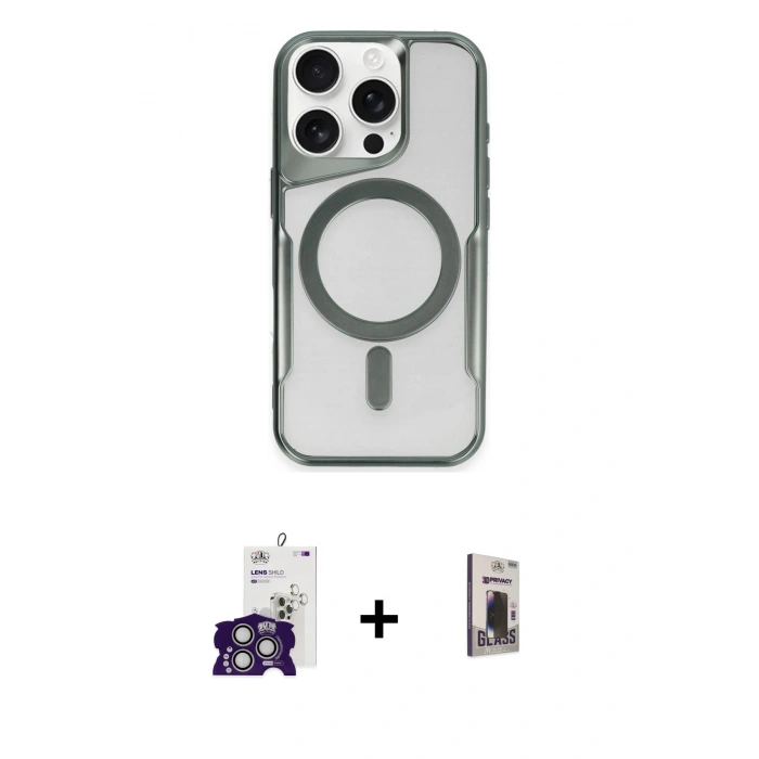 MARSİLYAN™- iPhone 16 Pro Max Kılıf Yadigar Klasik Özel Seri - Siyah Bilvis Hayalet Cam Ekran Koruyucu + Bilvis Titan Kamera Lens - GS