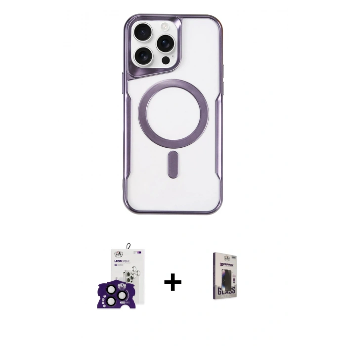 MARSİLYAN™- iPhone 16 Pro Max Kılıf Yadigar Klasik Özel Seri - Siyah Bilvis Hayalet Cam Ekran Koruyucu + Bilvis Titan Kamera Lens - SH