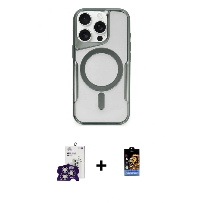MARSİLYAN™- iPhone 16 Pro Max Kılıf Yadigar Klasik Özel Seri - Siyah Buffer Hayalet Cam Ekran Koruyucu + Bilvis Titan Kamera Lens - GS