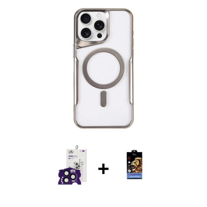 MARSİLYAN™- iPhone 16 Pro Max Kılıf Yadigar Klasik Özel Seri - Siyah Buffer Hayalet Cam Ekran Koruyucu + Bilvis Titan Kamera Lens - SH