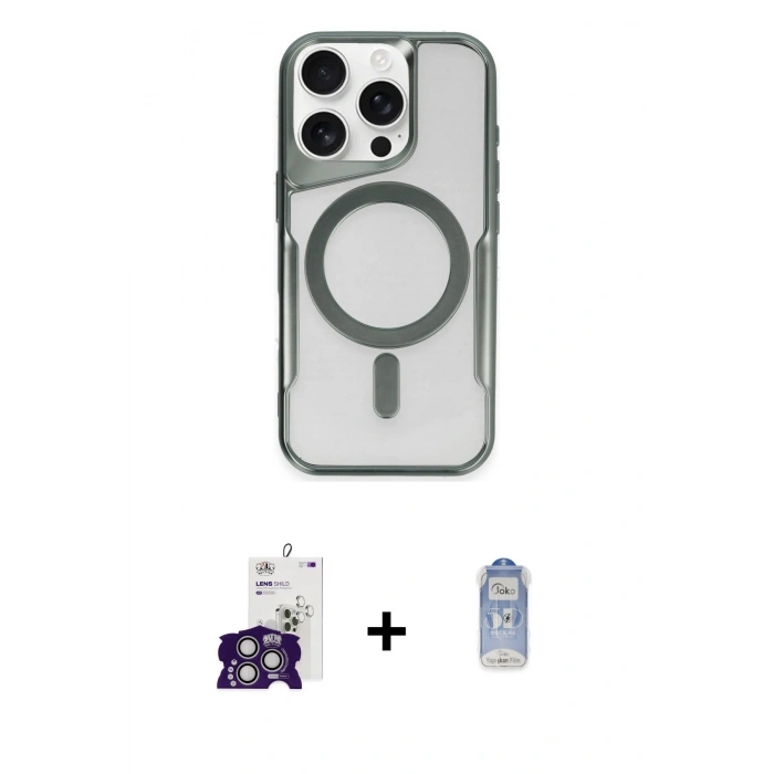 MARSİLYAN™- iPhone 16 Pro Max Kılıf Yadigar Klasik Özel Seri - Siyah Joko Magic 5D Cam + Bilvis Titan Kamera Lens - GS
