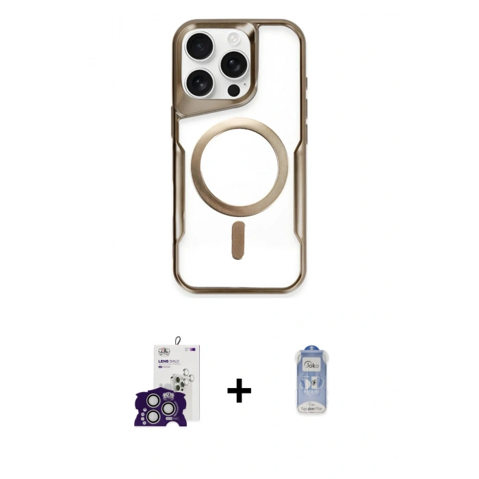 MARSİLYAN™- iPhone 16 Pro Max Kılıf Yadigar Klasik Özel Seri - Siyah Joko Magic 5D Cam + Bilvis Titan Kamera Lens - GS