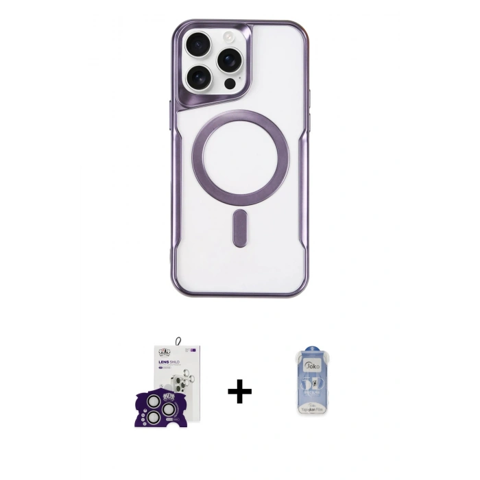 MARSİLYAN™- iPhone 16 Pro Max Kılıf Yadigar Klasik Özel Seri - Siyah Joko Magic 5D Cam + Bilvis Titan Kamera Lens - GS