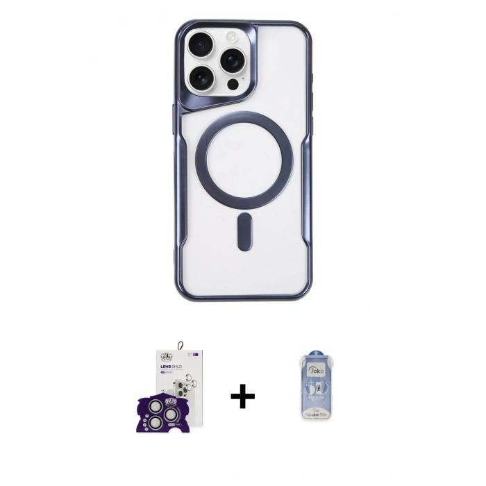 MARSİLYAN™- iPhone 16 Pro Max Kılıf Yadigar Klasik Özel Seri - Siyah Joko Magic 5D Cam + Bilvis Titan Kamera Lens - GS