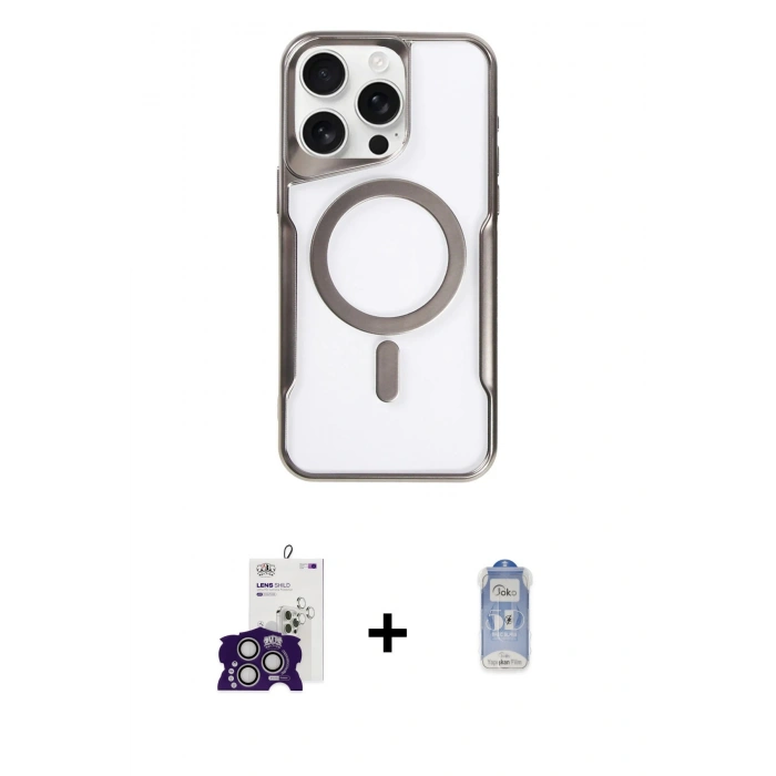 MARSİLYAN™- iPhone 16 Pro Max Kılıf Yadigar Klasik Özel Seri - Siyah Joko Magic 5D Cam + Bilvis Titan Kamera Lens - GS