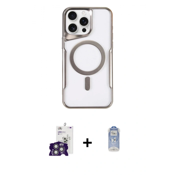MARSİLYAN™- iPhone 16 Pro Max Kılıf Yadigar Klasik Özel Seri - Siyah Joko Magic 5D Cam + Bilvis Titan Kamera Lens - GS