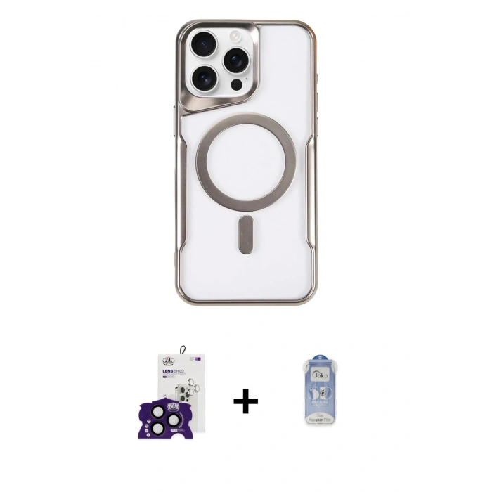 MARSİLYAN™- iPhone 16 Pro Max Kılıf Yadigar Klasik Özel Seri - Siyah Joko Magic 5D Cam + Bilvis Titan Kamera Lens - SH