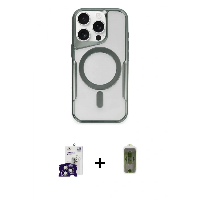 MARSİLYAN™- iPhone 16 Pro Max Kılıf Yadigar Klasik Özel Seri - Siyah Joko Magic 5D Hayalet Cam + Bilvis Titan Kamera Lens - TMGI