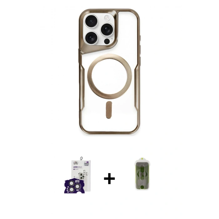 MARSİLYAN™- iPhone 16 Pro Max Kılıf Yadigar Klasik Özel Seri - Siyah Joko Magic 5D Hayalet Cam + Bilvis Titan Kamera Lens - TMGI