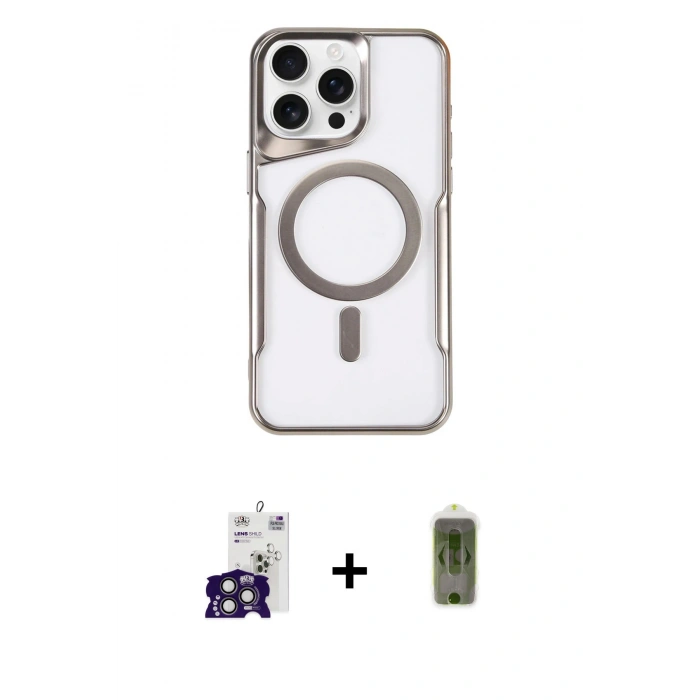 MARSİLYAN™- iPhone 16 Pro Max Kılıf Yadigar Klasik Özel Seri - Siyah Joko Magic 5D Hayalet Cam + Bilvis Titan Kamera Lens - TMGI