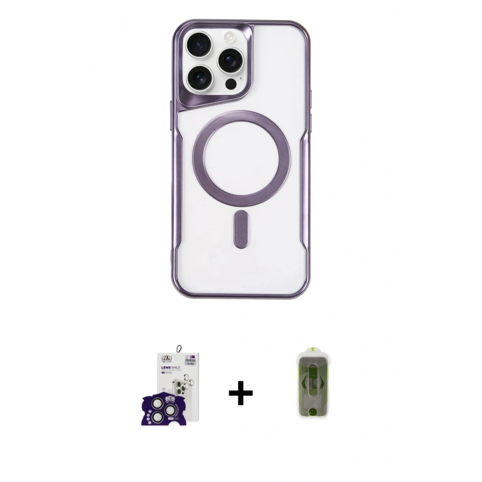 MARSİLYAN™- iPhone 16 Pro Max Kılıf Yadigar Klasik Özel Seri - Siyah Joko Magic 5D Hayalet Cam + Bilvis Titan Kamera Lens - TMGI