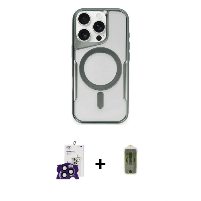 MARSİLYAN™- iPhone 16 Pro Max Kılıf Yadigar Klasik Özel Seri - Siyah Joko Magic 5D Hayalet Cam + Bilvis Titan Kamera Lens - SH