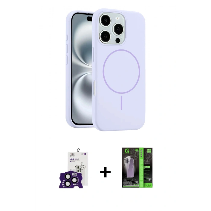 MARSİLYAN™- iPhone 16 Pro Max Kılıf Yankı Form Serisi - Şeffaf 360 Full Body Arka Koruyucu + Bilvis Titan Kamera Lens - SH