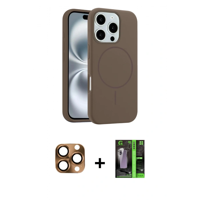 MARSİLYAN™- iPhone 16 Pro Max Kılıf Yankı Form Serisi - Şeffaf 360 Full Body Arka Koruyucu + Pers Alüminyum Kamera Lens - CLTM