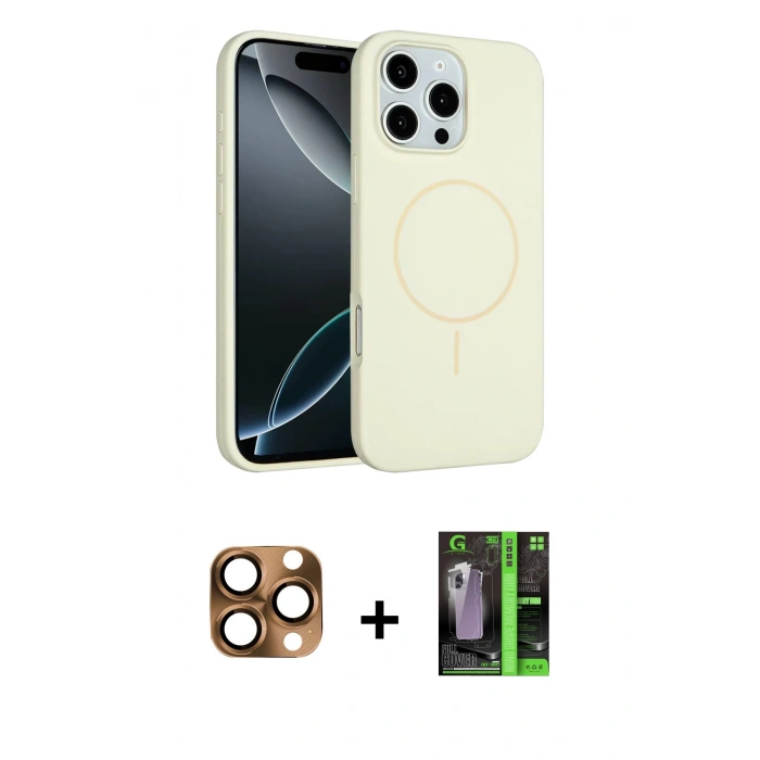 MARSİLYAN™- iPhone 16 Pro Max Kılıf Yankı Form Serisi - Şeffaf 360 Full Body Arka Koruyucu + Pers Alüminyum Kamera Lens - CLTM
