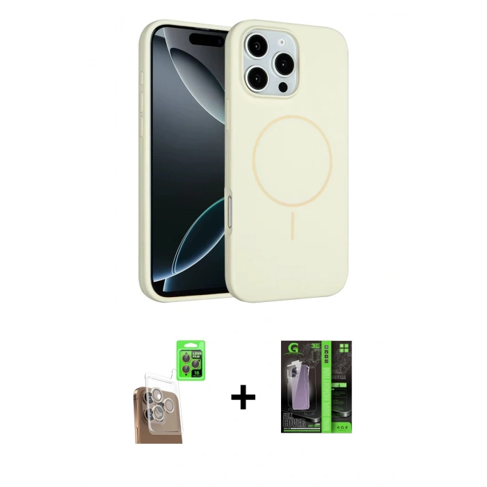 MARSİLYAN™- iPhone 16 Pro Max Kılıf Yankı Form Serisi - Şeffaf 360 Full Body Arka Koruyucu + Raze Metal Kamera Lens - CLTM