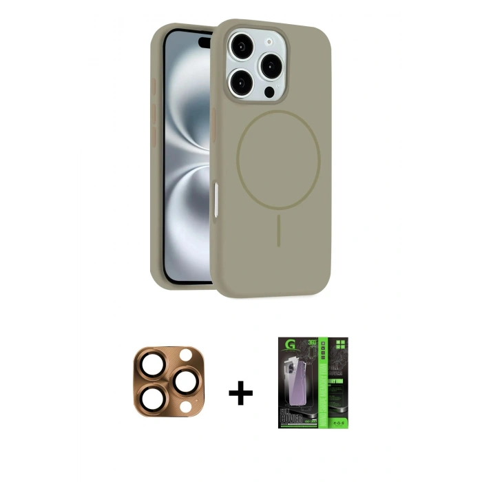 MARSİLYAN™- iPhone 16 Pro Max Kılıf Yankı Form Serisi - Şeffaf 360 Full Body Arka Koruyucu + Pers Alüminyum Kamera Lens - CLTM